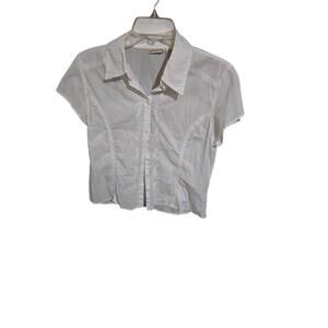 St. John's Bay White Embroidered Button Down Blouse